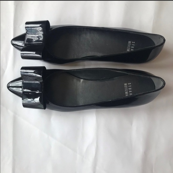 NWOT Stuart Weizman black pointed toe flats - patent leather - Picture 4 of 8
